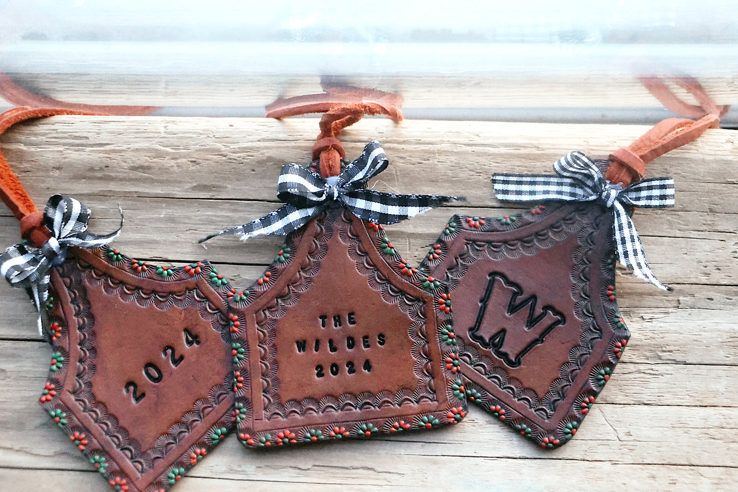 2024 Heirloom Leather Christmas Ornaments