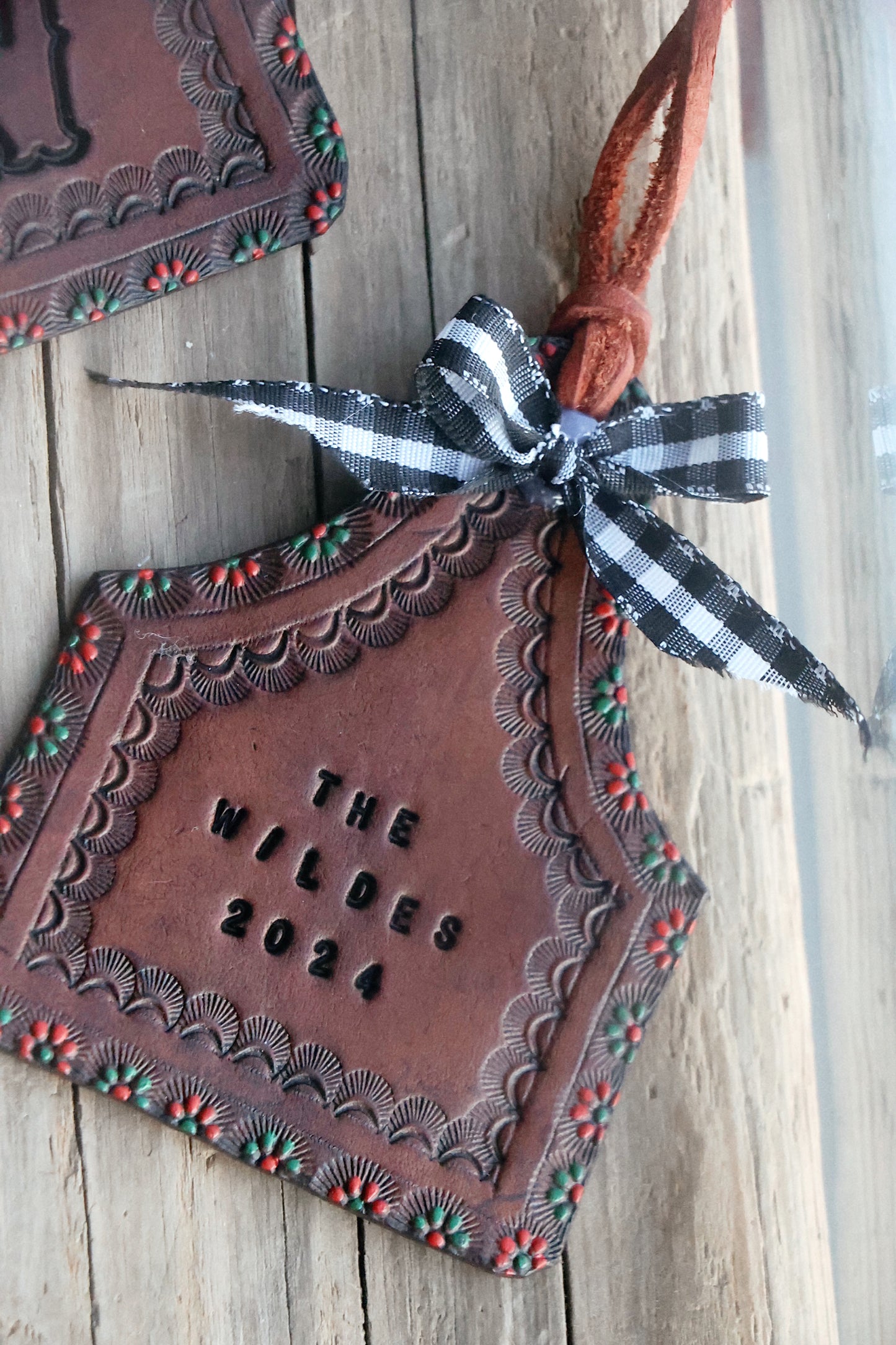 2024 Heirloom Leather Christmas Ornaments