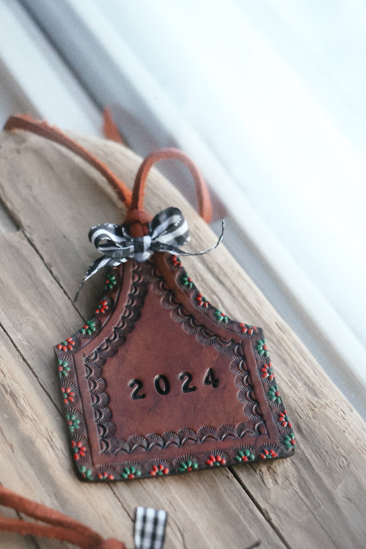 2024 Heirloom Leather Christmas Ornaments