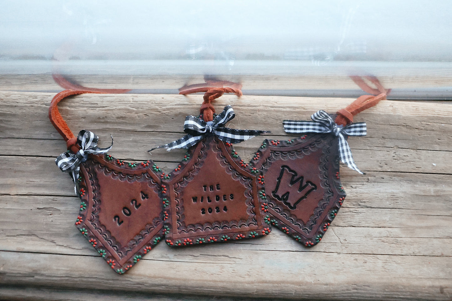 2024 Heirloom Leather Christmas Ornaments