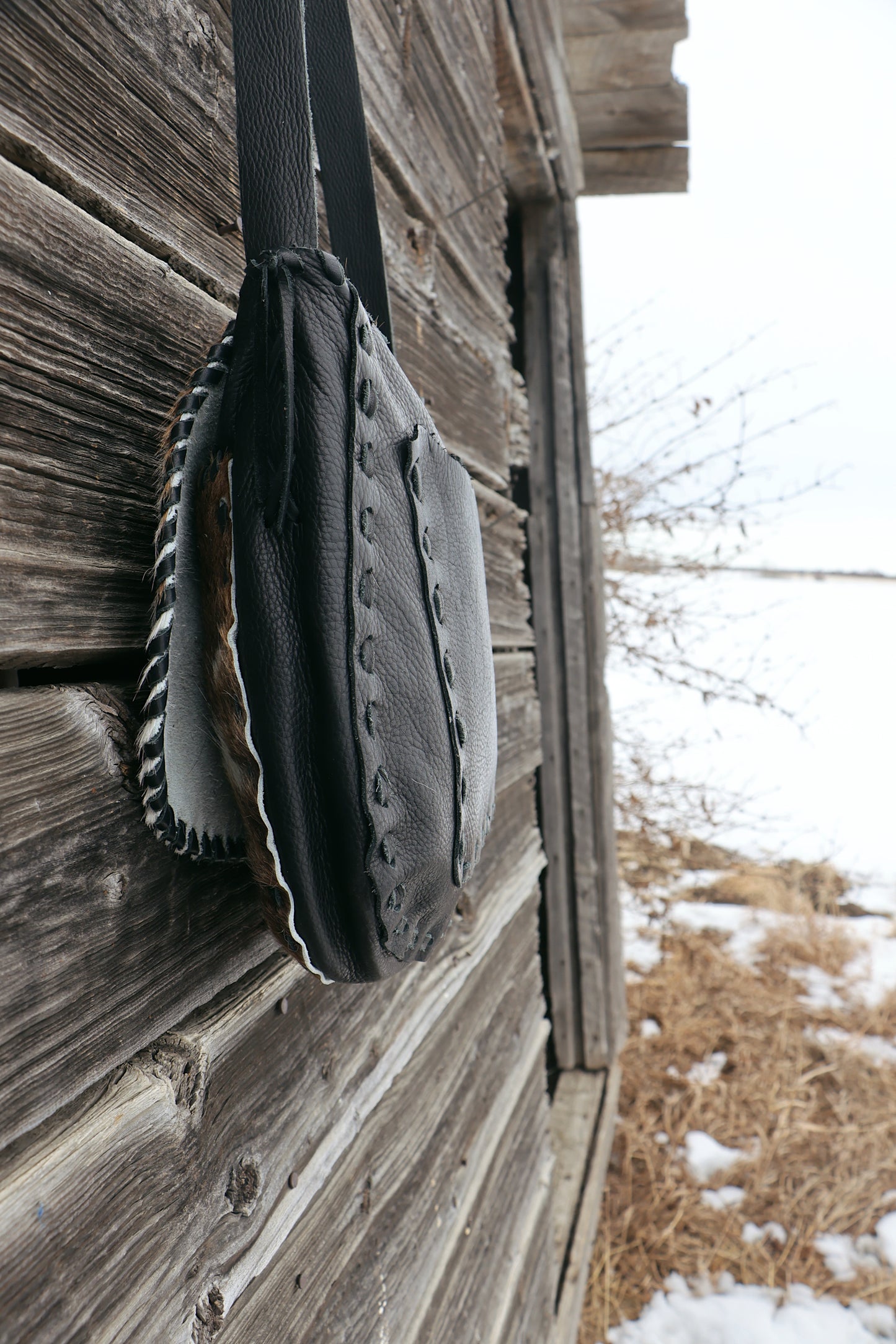 Black Betty Cowhide Crossbody